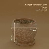Small Rangoli Terracotta Belly Pot Saucer