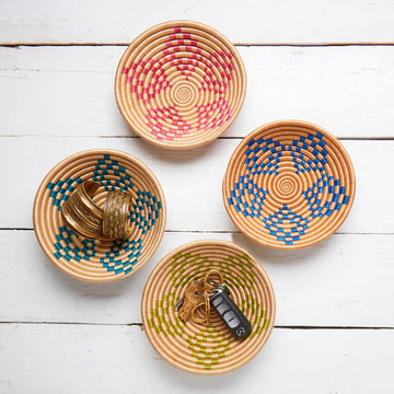 Small Decorative Bowl, Centerpiece, Storage, Organizing, Home Décor Accents, Woven, Boho, 7" Wide