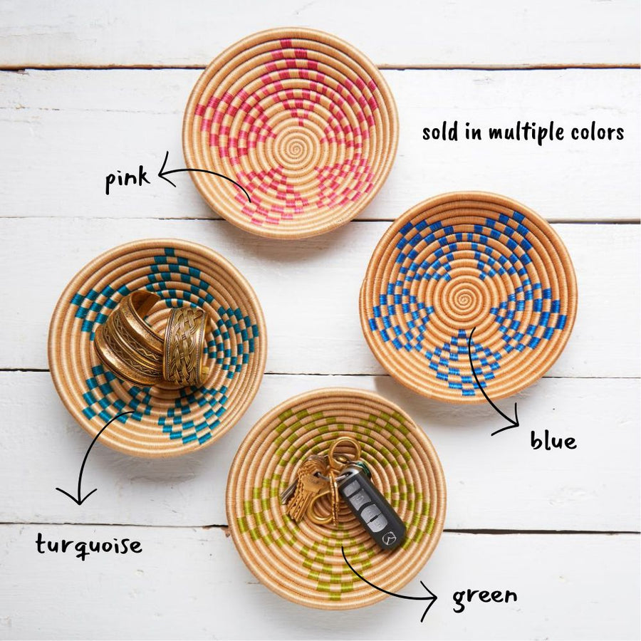 Small Decorative Bowl, Centerpiece, Storage, Organizing, Home Décor Accents, Woven, Boho, 7" Wide