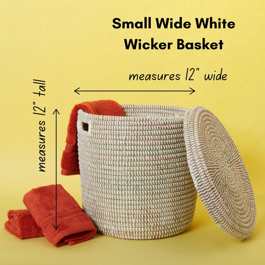 Shelf Basket, Organizing, Home Decor, Wicker Basket, Small Storage for Towels, Toilet Paper, and Toiletries, Woven, 12" wide
