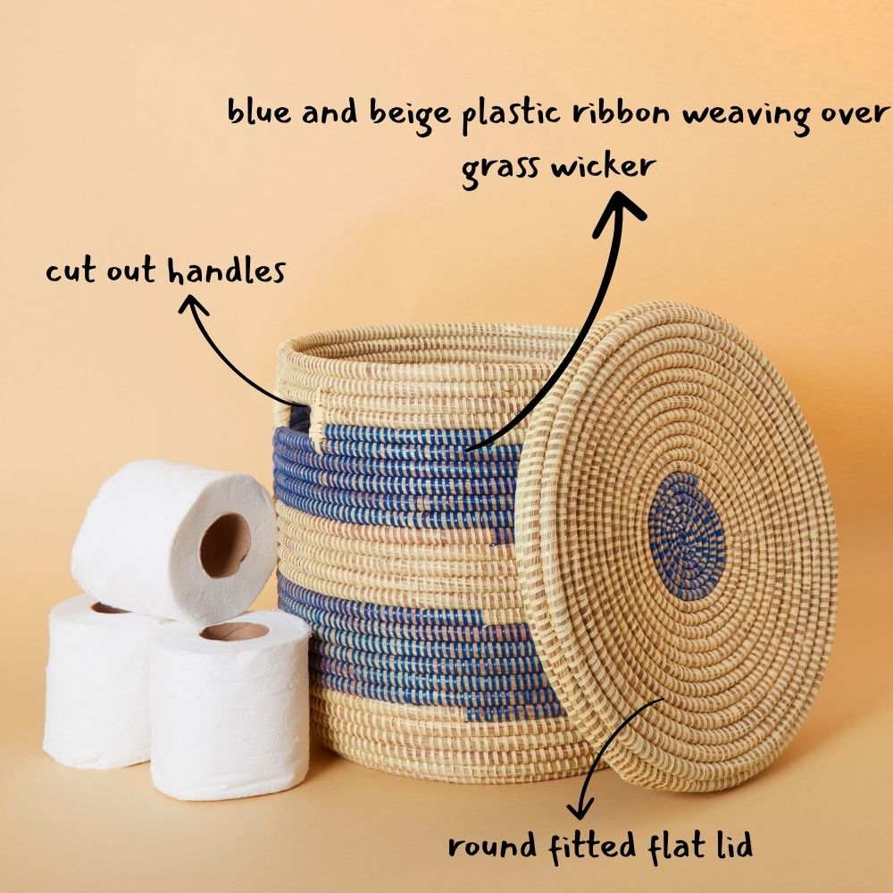 Shelf Basket, Organizing, Home Decor, Wicker Basket, Small Storage for Towels, Toilet Paper, and Toiletries, Woven, 12" wide