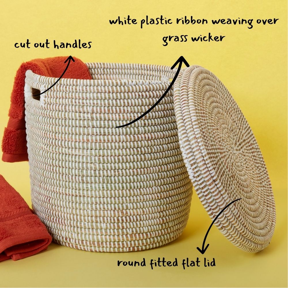Shelf Basket, Organizing, Home Decor, Wicker Basket, Small Storage for Towels, Toilet Paper, and Toiletries, Woven, 12" wide