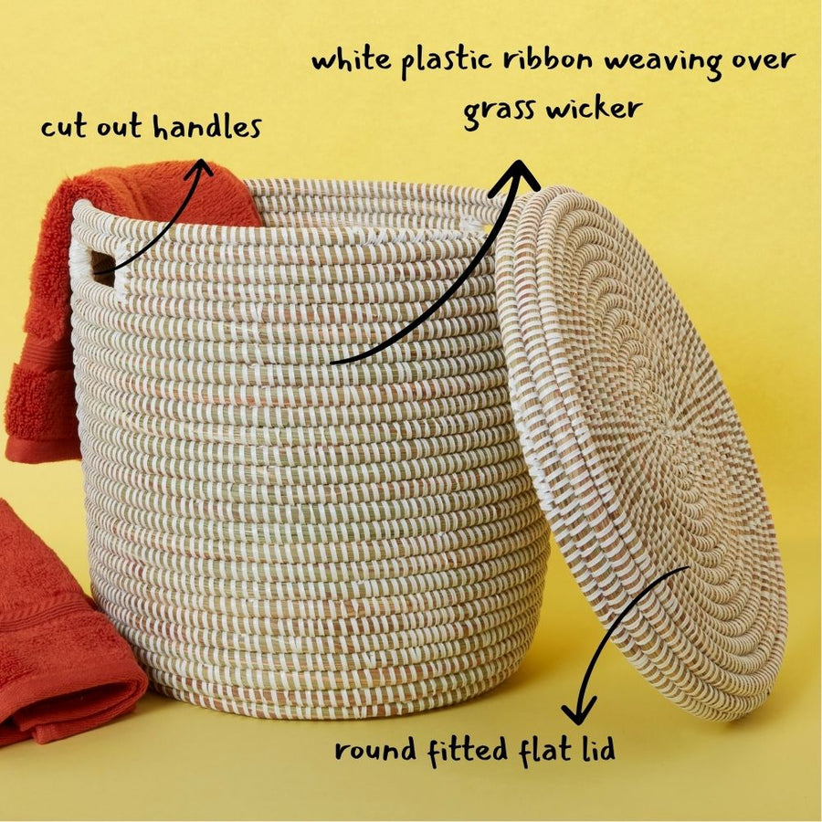 Shelf Basket, Organizing, Home Decor, Wicker Basket, Small Storage for Towels, Toilet Paper, and Toiletries, Woven, 12" wide