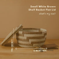 Small Decorative Shelf Basket with Lid, 10-12" Wide