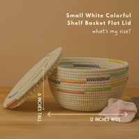 Small Decorative Shelf Basket with Lid, 10-12" Wide