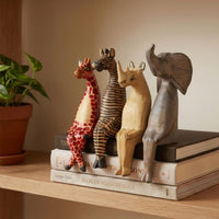 Small Wooden Safari Animal Figurines, 8" Tall