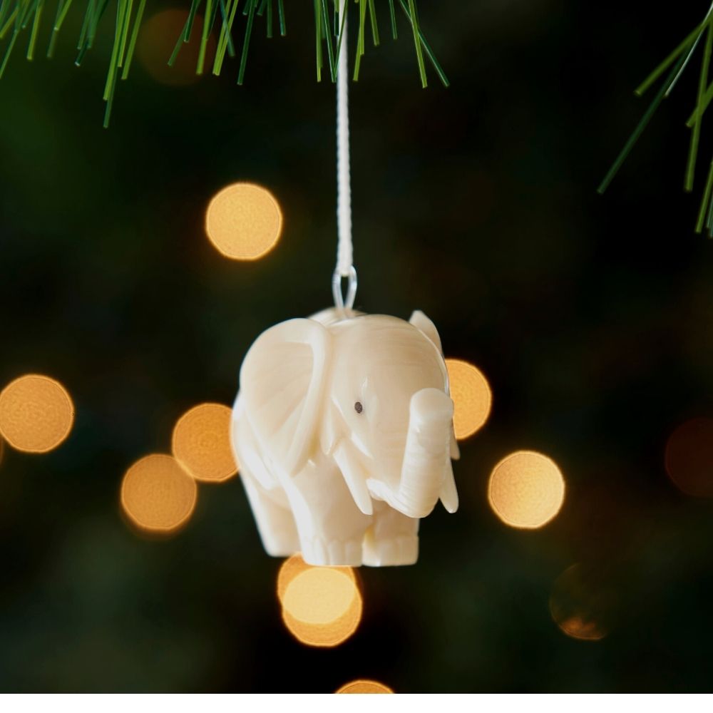 Mini Tagua Ivory Elephant Ornament