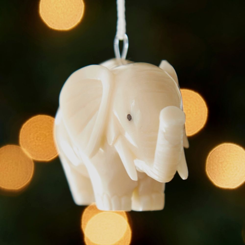 Tagua Ivory Elephant Ornament