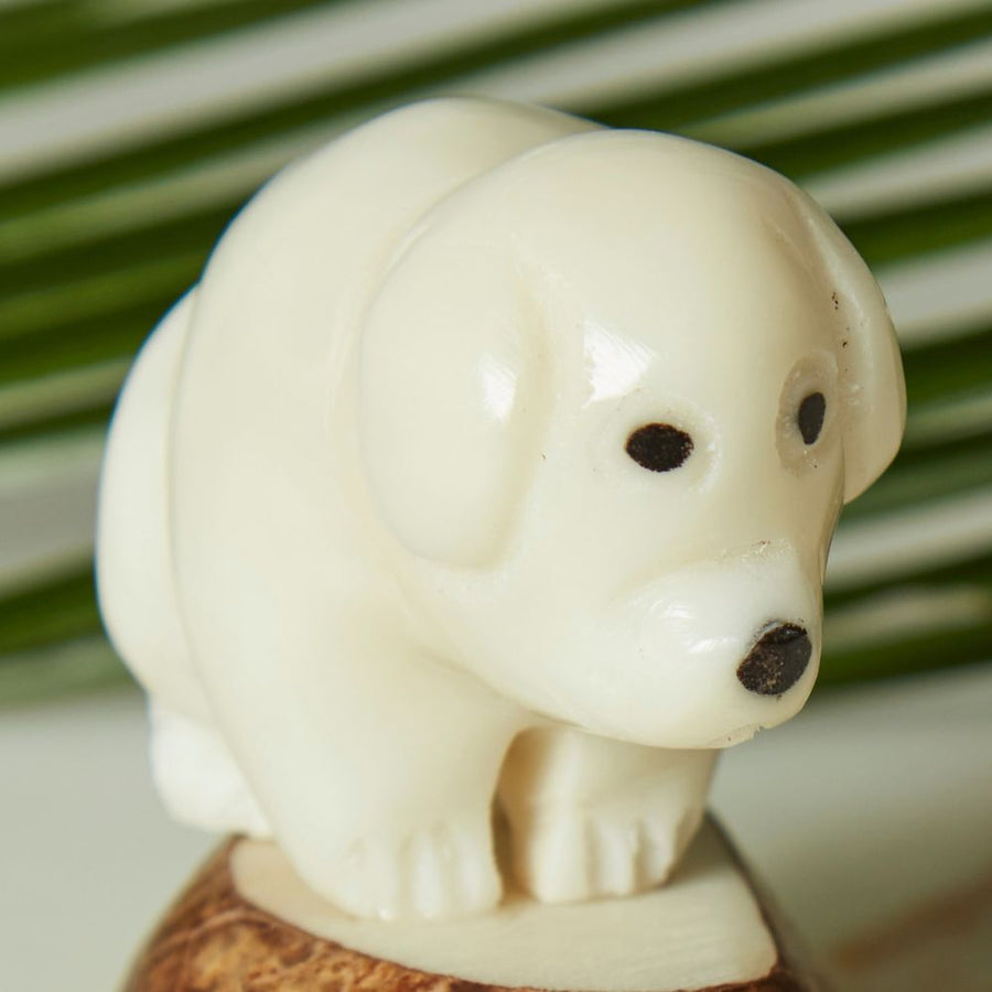 Tagua Ivory Dog Figurine