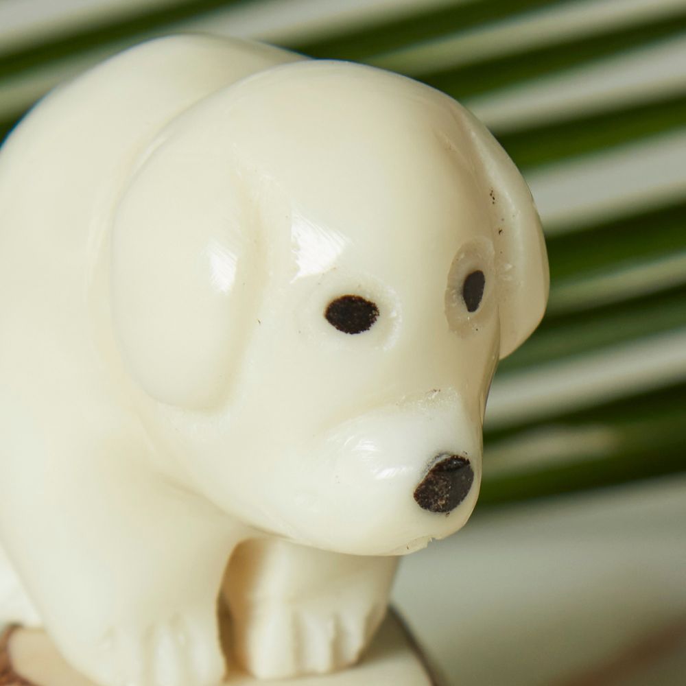 Tagua Ivory Dog Figurine