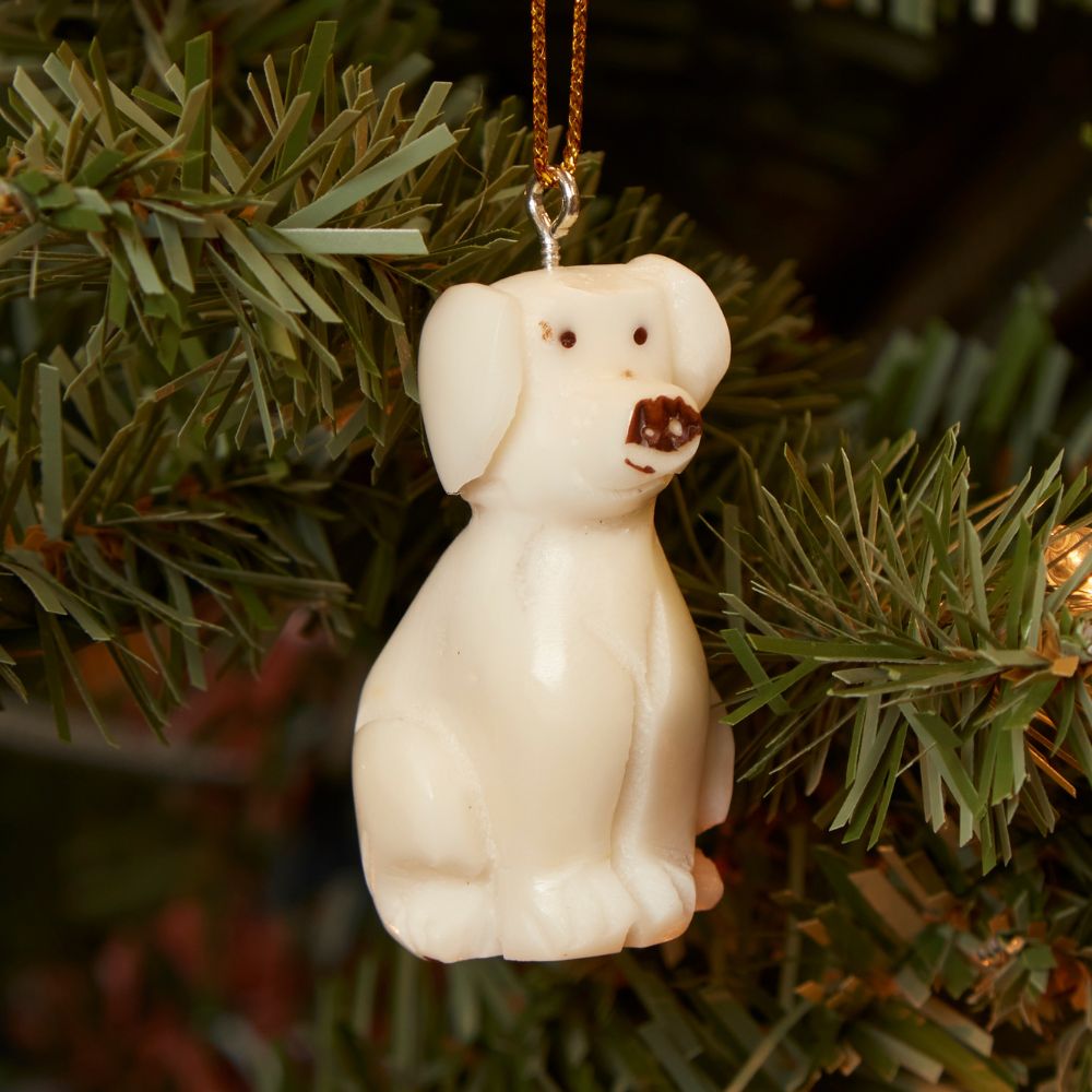 Mini Tagua Ivory Dog Ornament