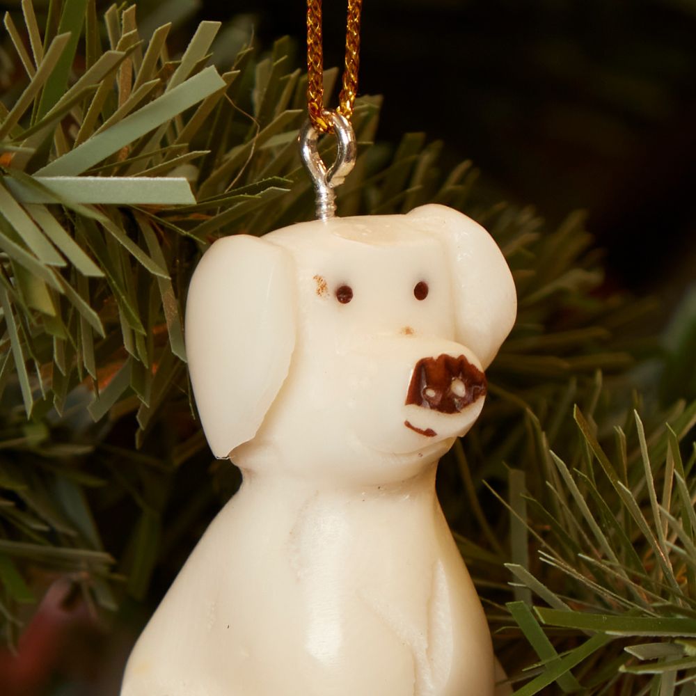 Mini Tagua Ivory Dog Ornament