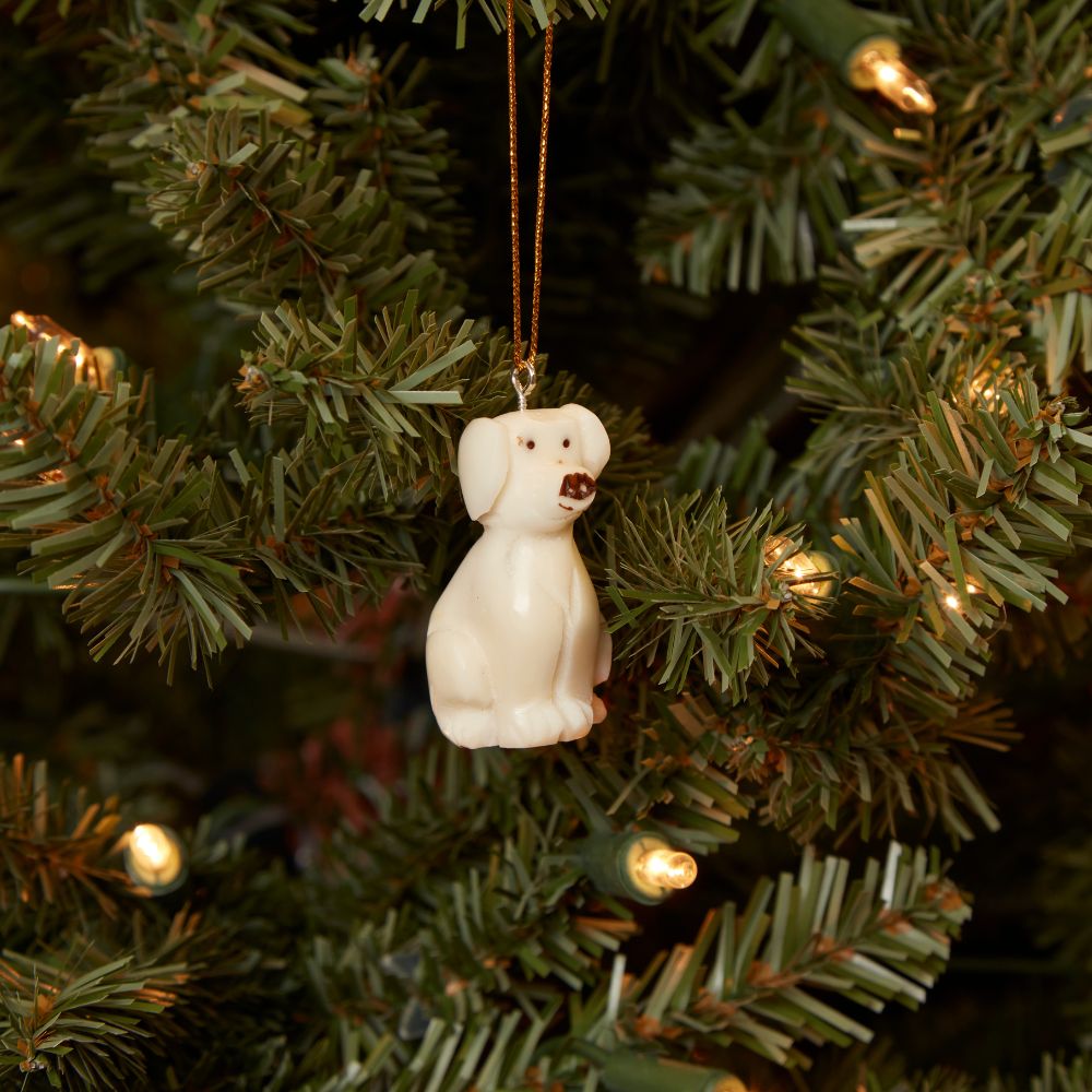 Mini Tagua Ivory Dog Ornament