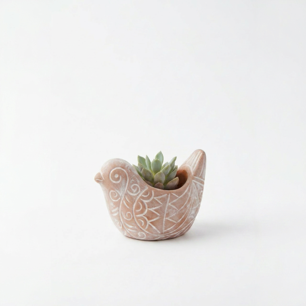Small Rangoli Terracotta Bird Pot