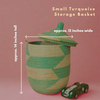 Small Decorative Wicker Basket with Hood Lid, 12" Wide, 14" Tall