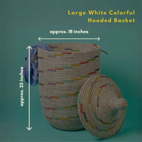 Large Decorative Wicker Storage Basket, 18" Wide, 23" Tall