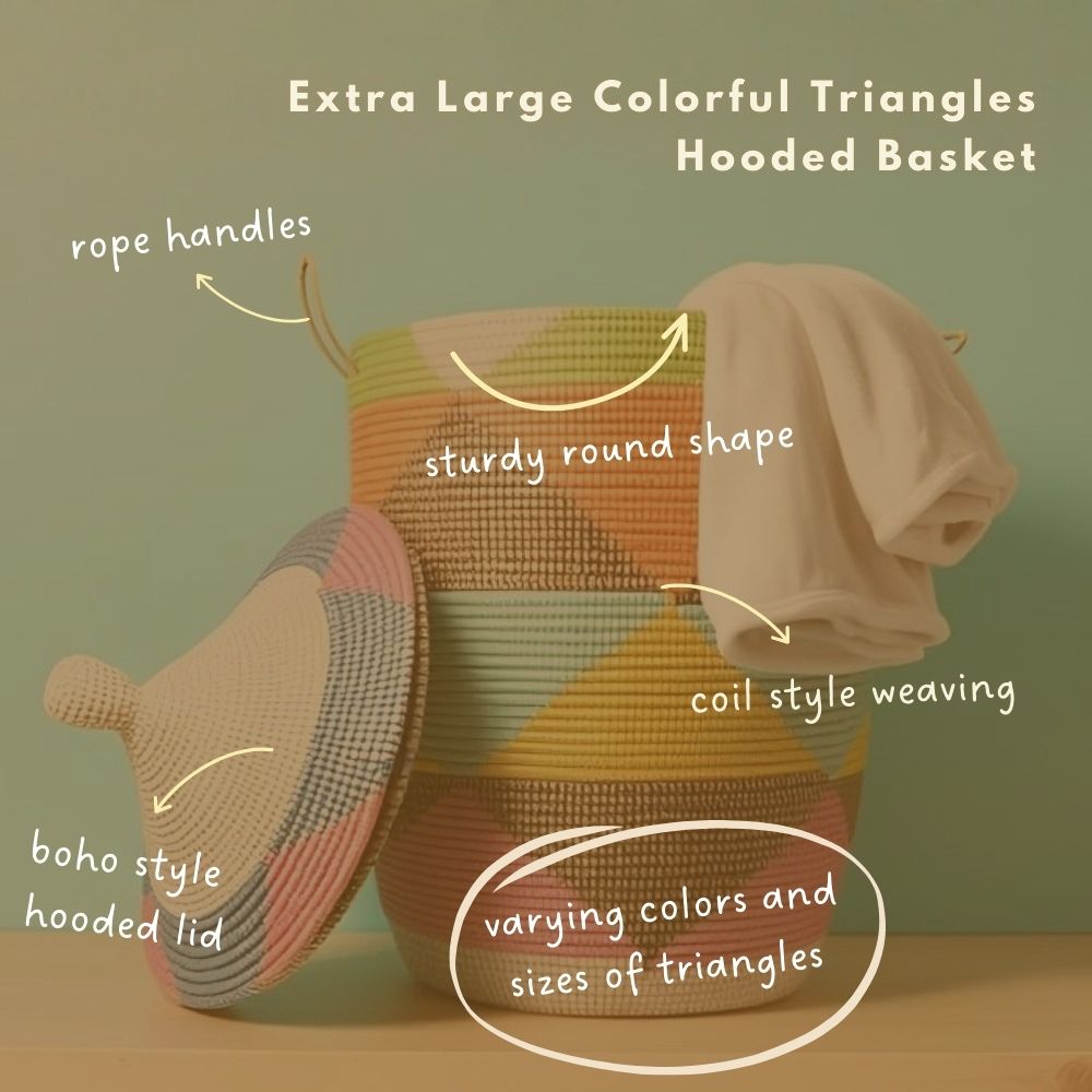 Colorful Triangles Wicker Storage Baskets