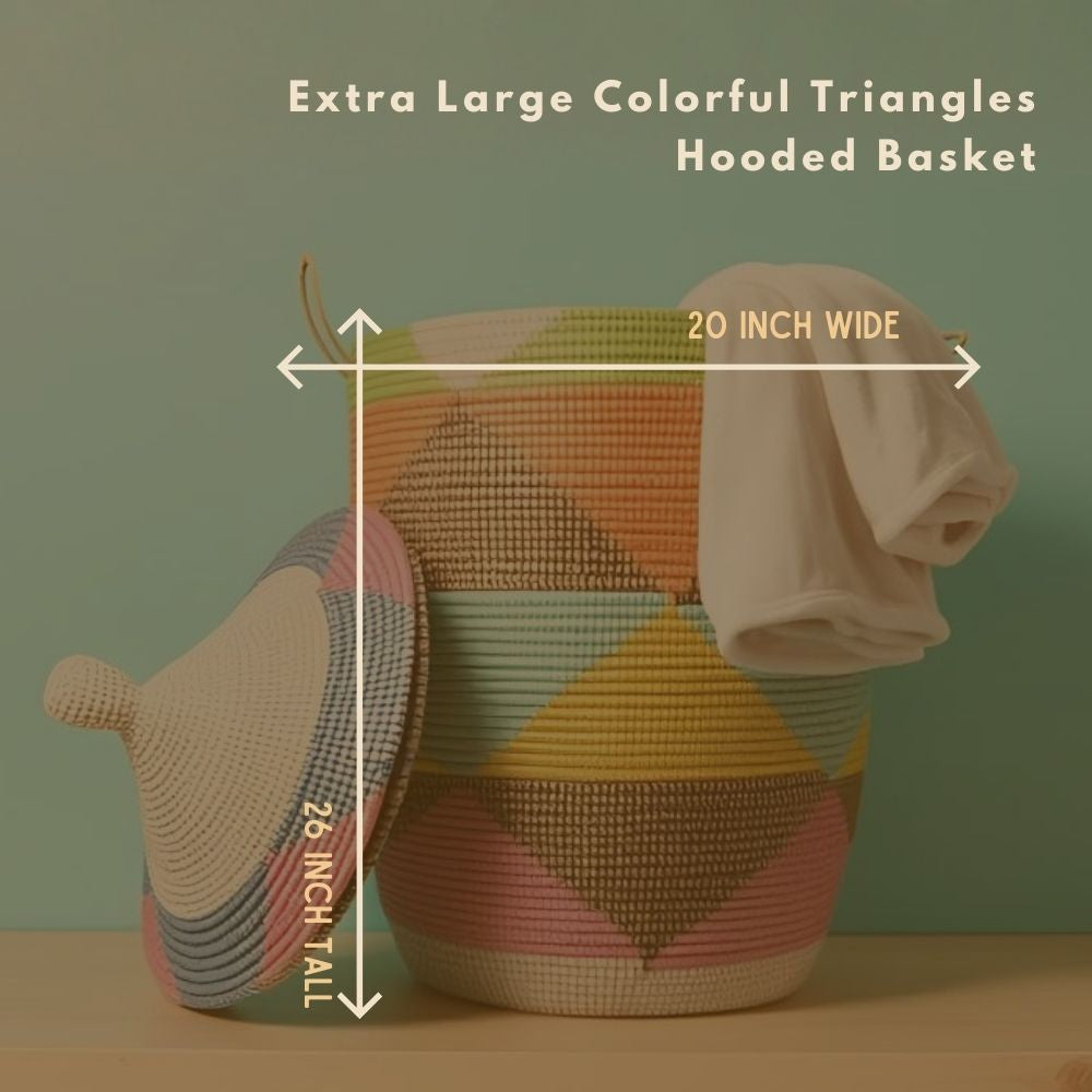 Colorful Triangles Wicker Storage Baskets