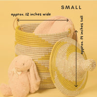 Yellow White Decorative Wicker Baskets