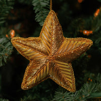 Gold Zardozi Star Embroidery Ornament