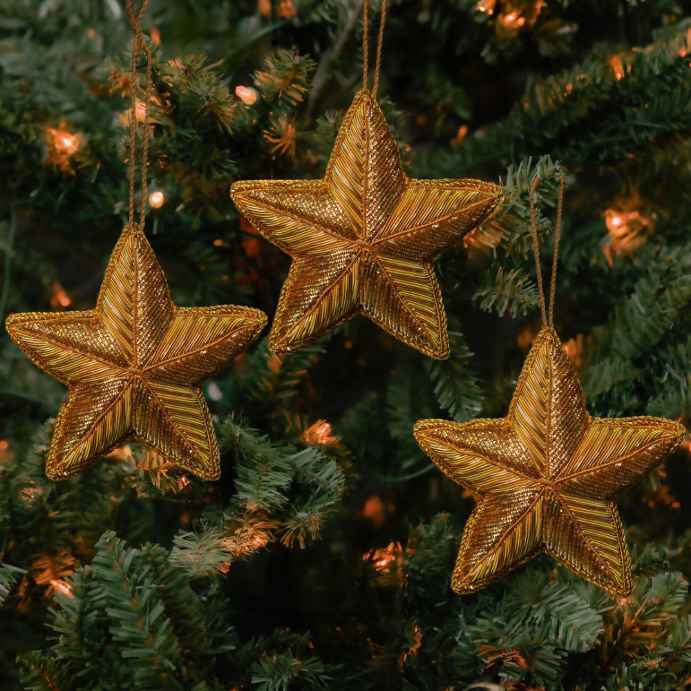 Gold Zardozi Star Ornament