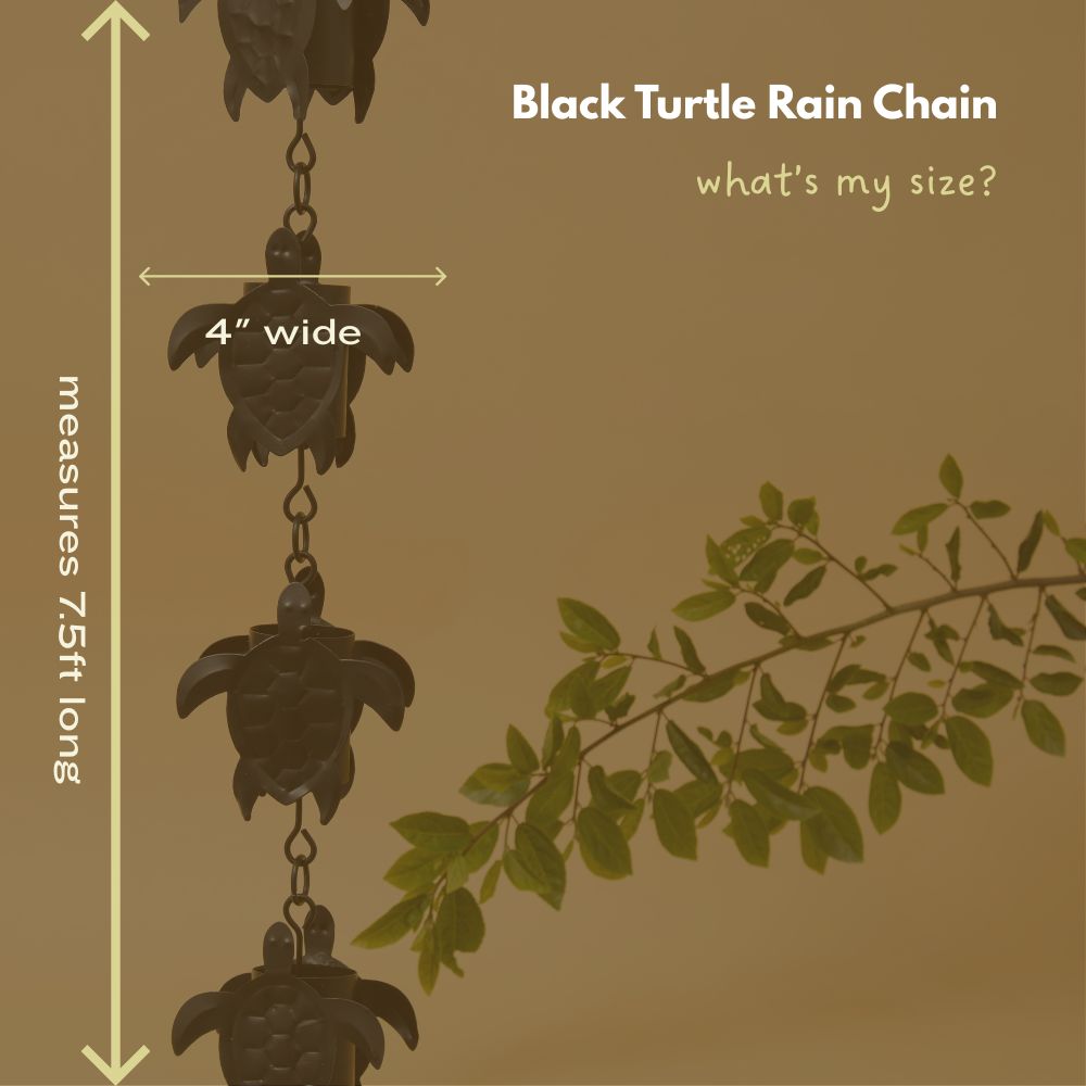 Black Turtle Rain Chain