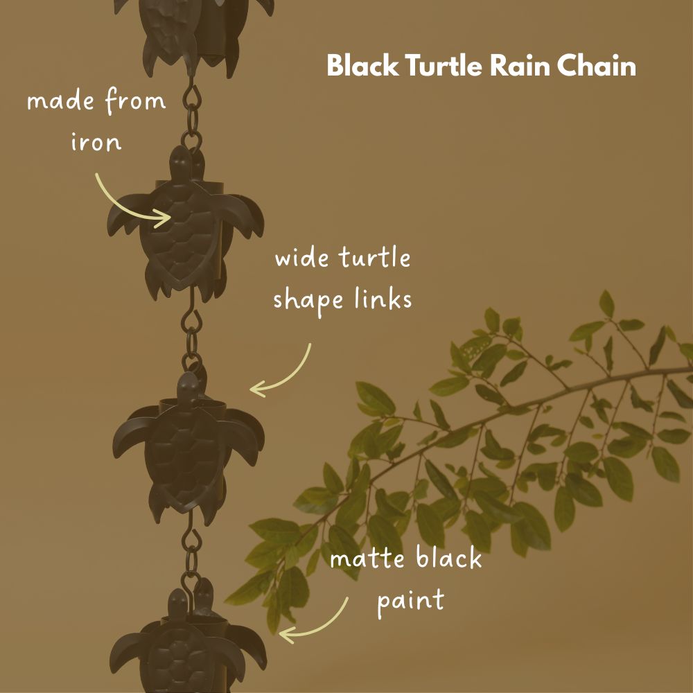 Black Turtle Rain Chain