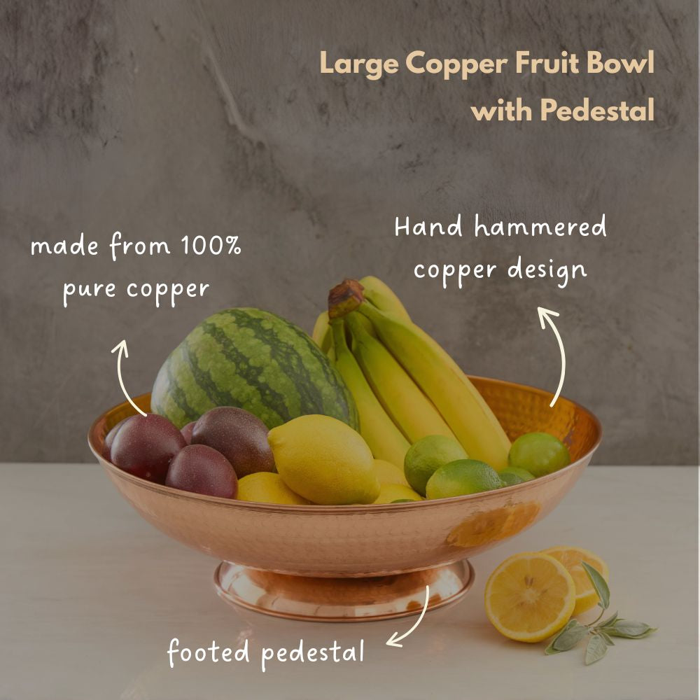 Copper Fruit Bowl for Kitchen Counter