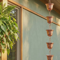 Pure Copper Cups Rain Chain for Gutters