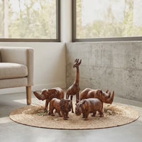 Large African Safari Animal Wood Sculptures
