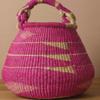 Pink Bohemian Bolga Pot Basket