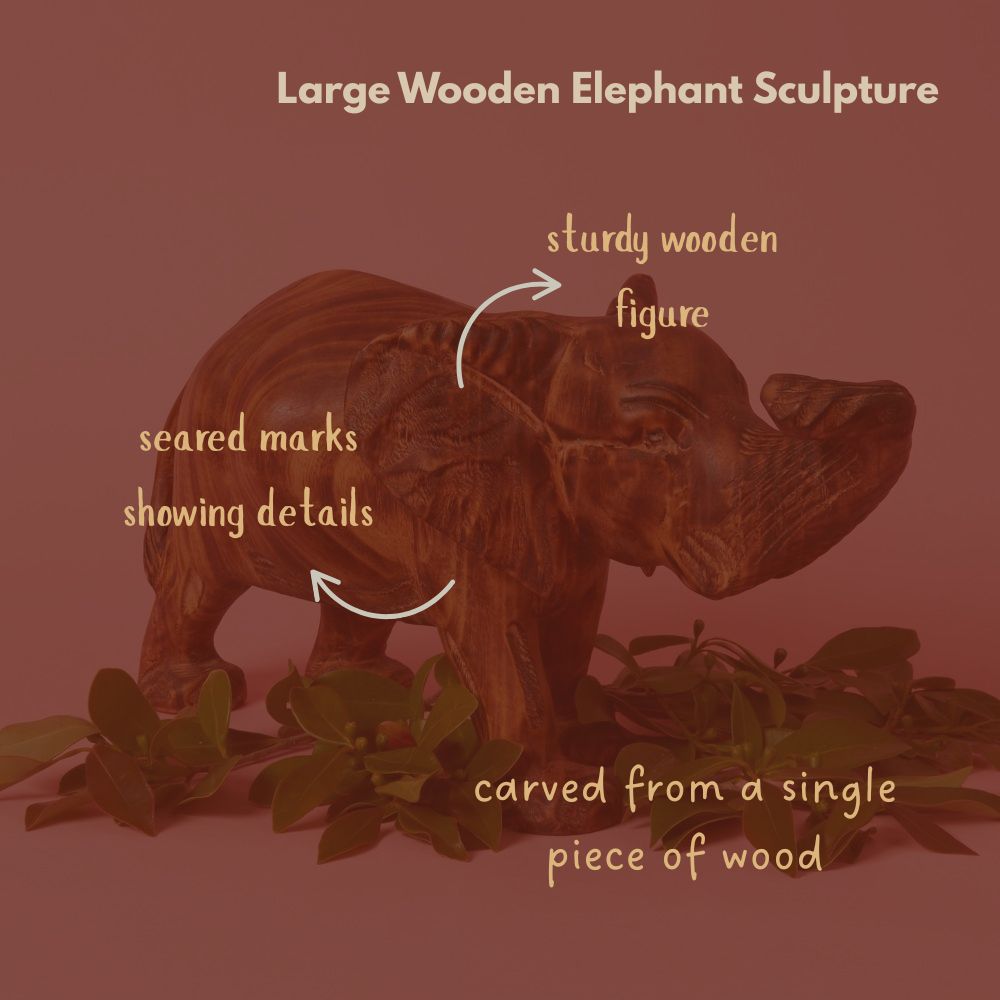 Large African Safari Animal Wood Sculptures