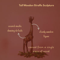 Large African Safari Animal Wood Sculptures