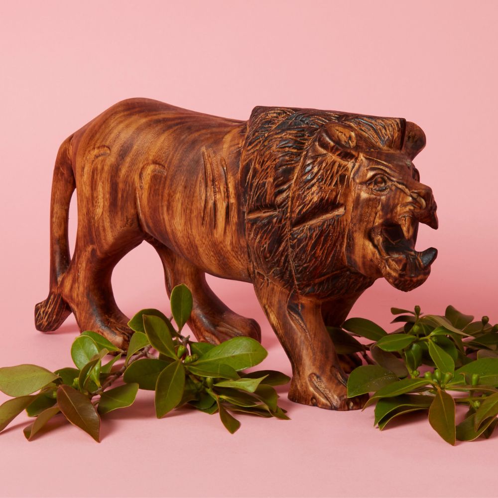 Large African Safari Animal Wood Sculptures