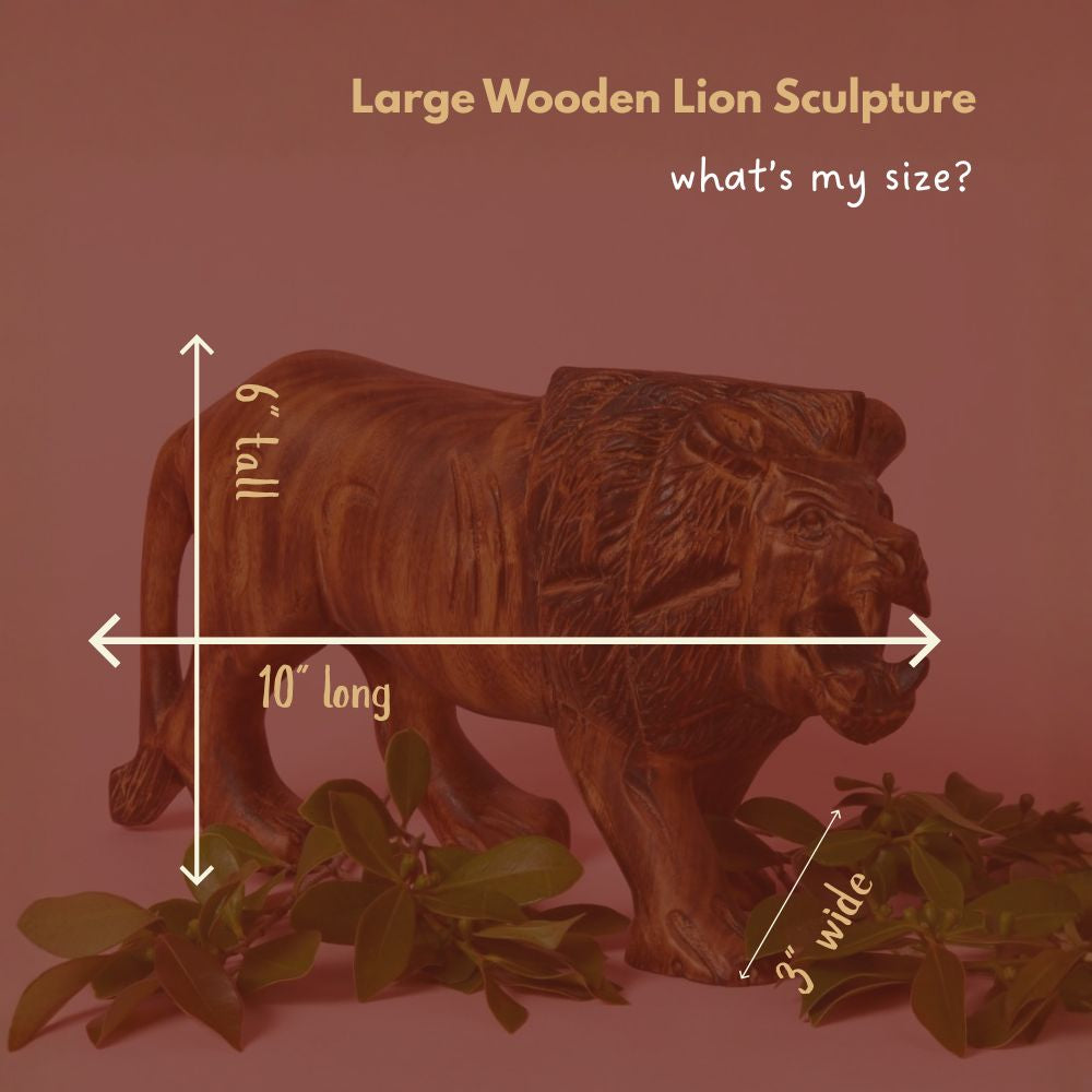 Large African Safari Animal Wood Sculptures