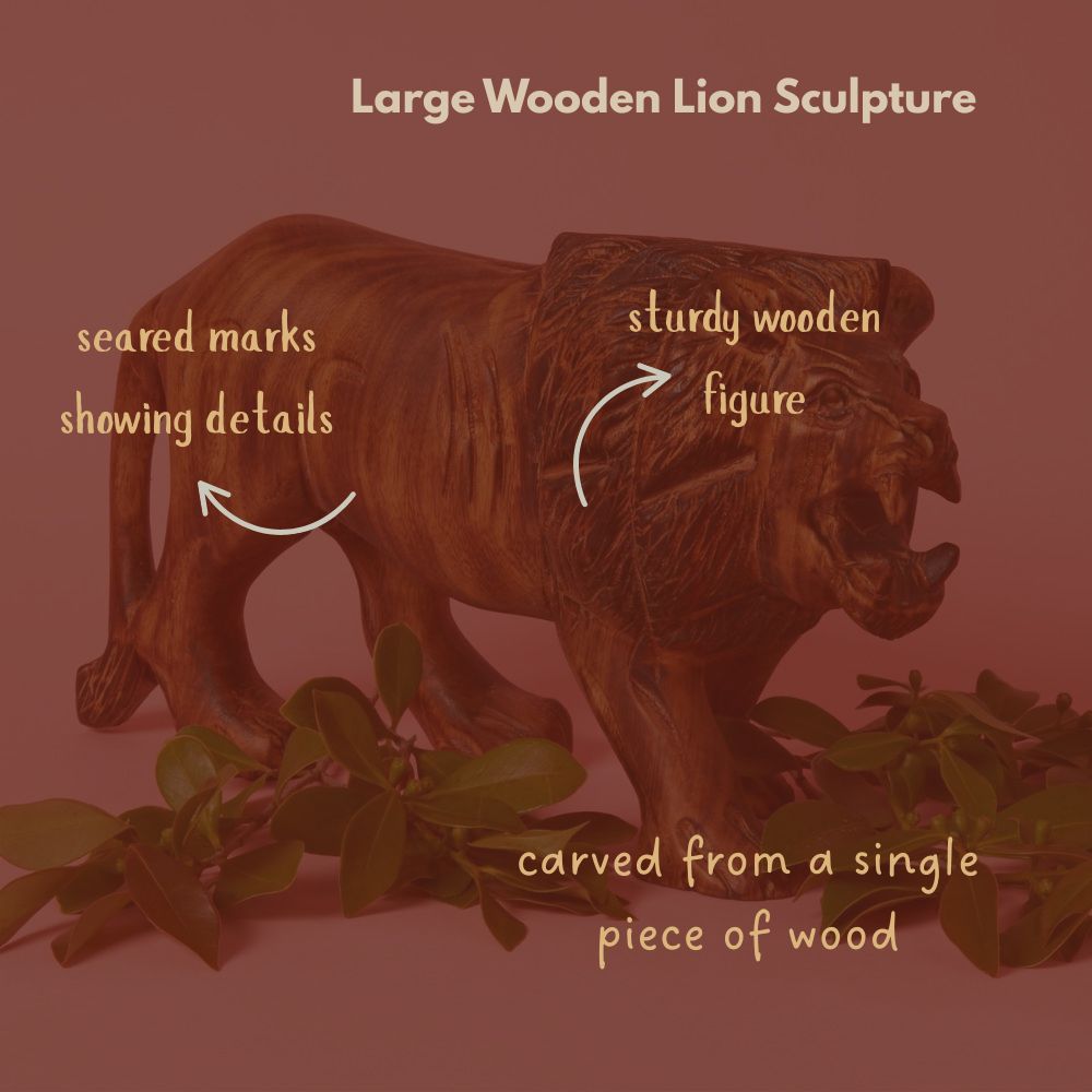 Large African Safari Animal Wood Sculptures