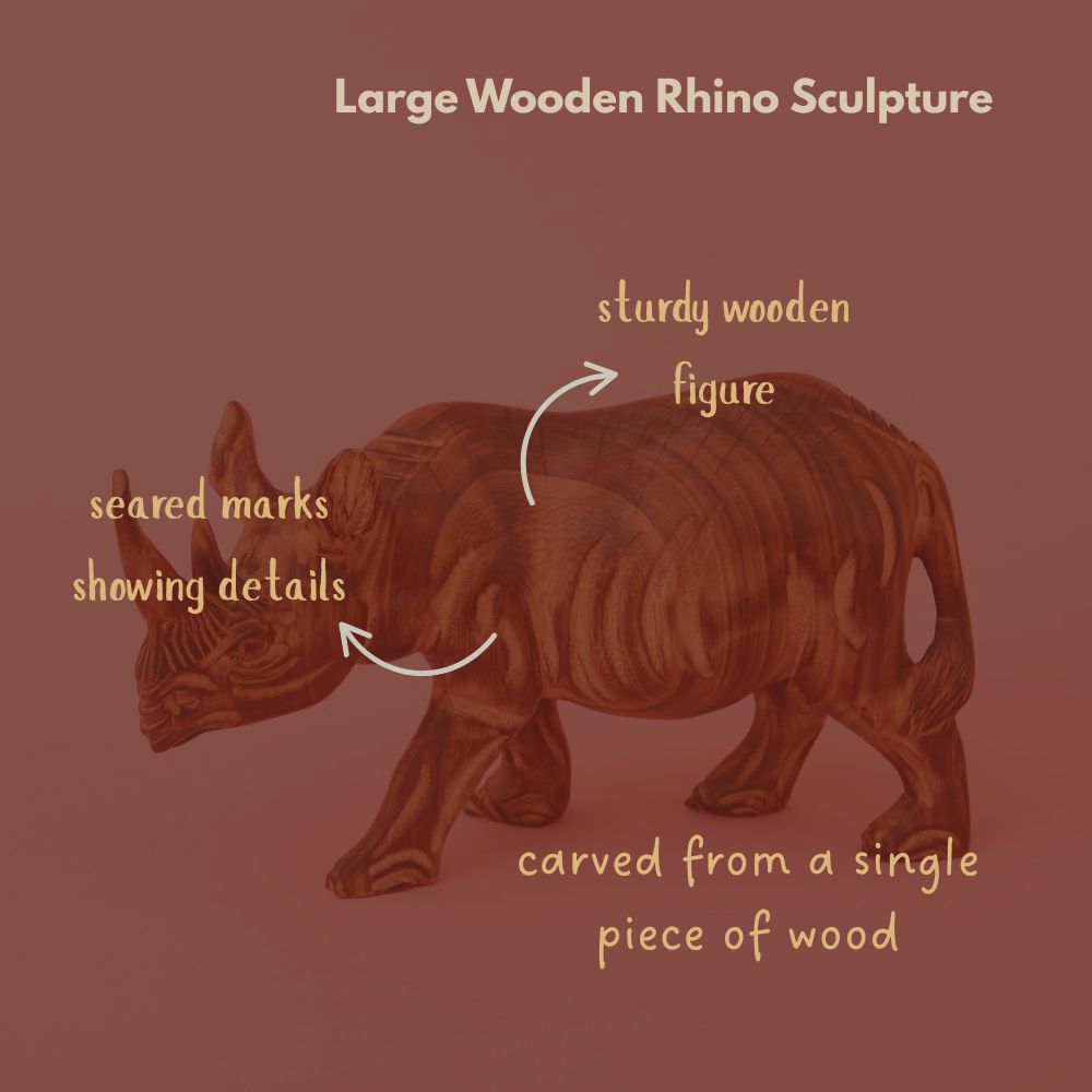 Large African Safari Animal Wood Sculptures