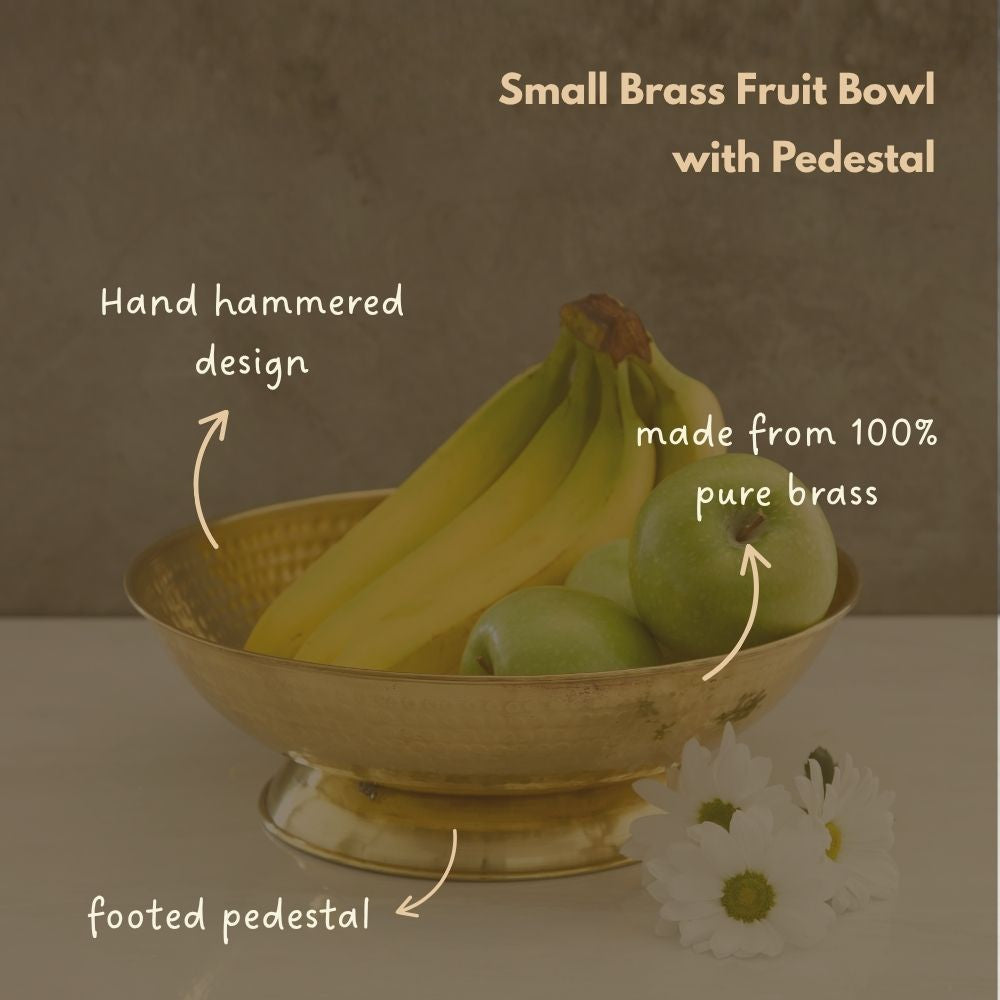 Gold Brass Fruit Bowl for Kitchen Counter