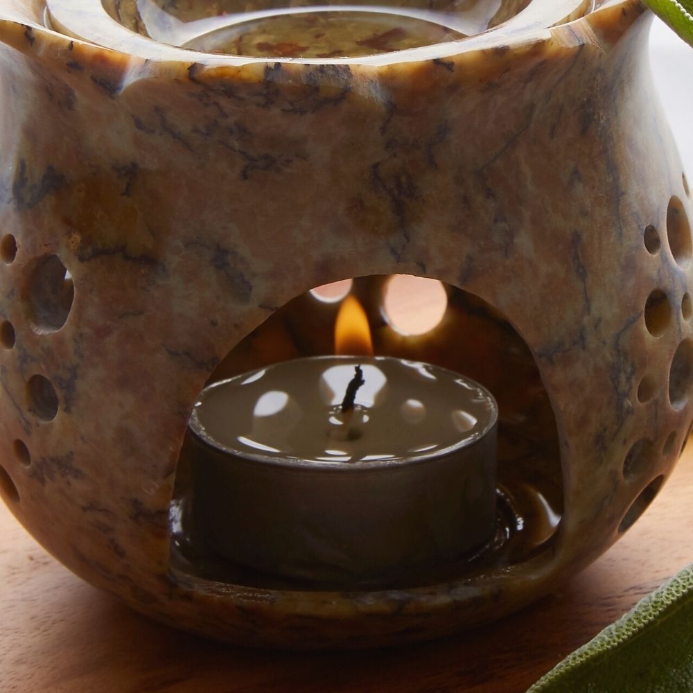Stone Pot Tealight Candle Oil Diffuser