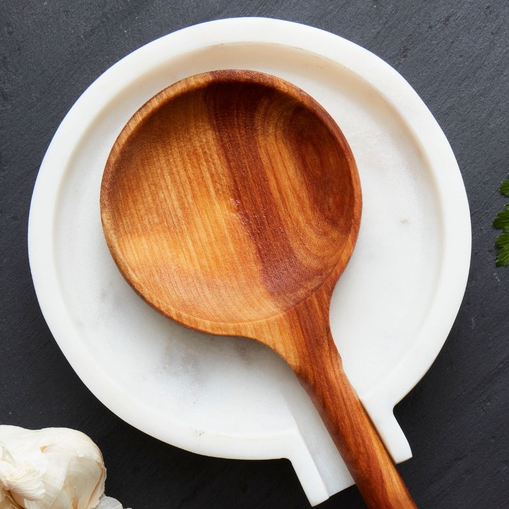 Gray Marble Spoon Rest, Big Spoon Rest for Stove Top, Decorative Marble Kitchen Accessories