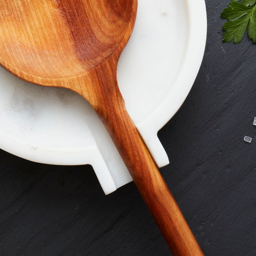 Gray Marble Spoon Rest, Big Spoon Rest for Stove Top, Decorative Marble Kitchen Accessories
