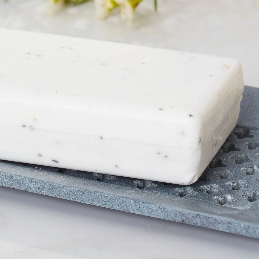 Lattice Gray Stone Soap Dish