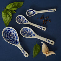 Blue Floral Ceramic Measuring Spoons