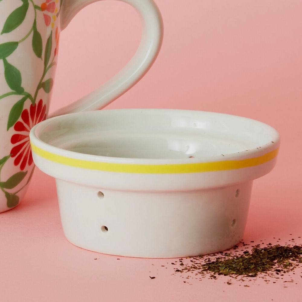 Ceramic Floral Tea Cup Indoor/Outdoor Planter with Saucer - Pink