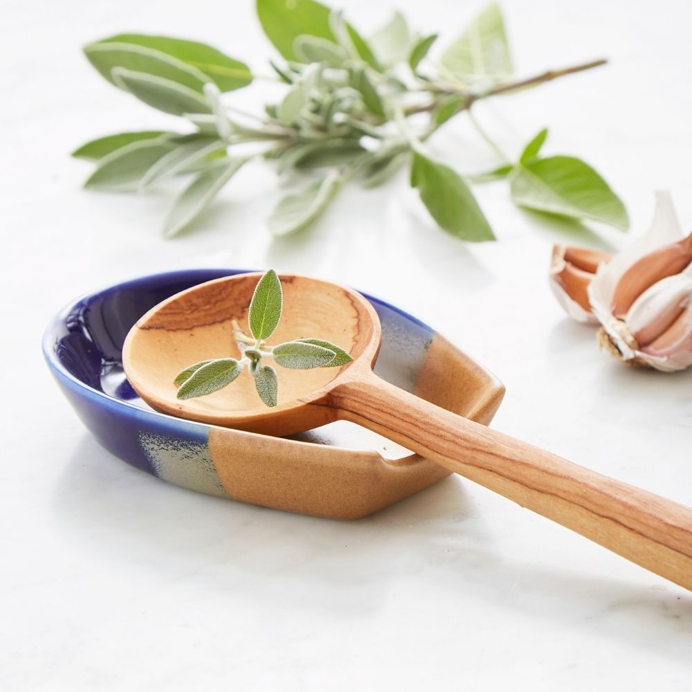 Ocean Ceramic Utensil Holder Spoon Rest Set