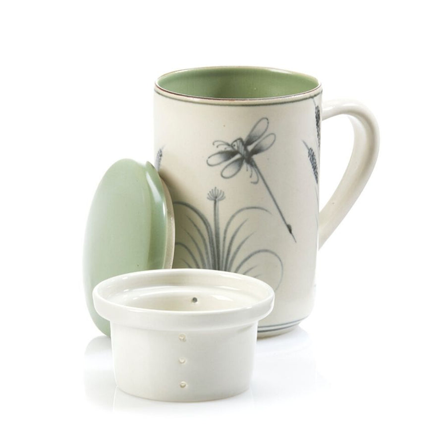 Vintage Dragon Fly Tea Mug with Infuser Cup