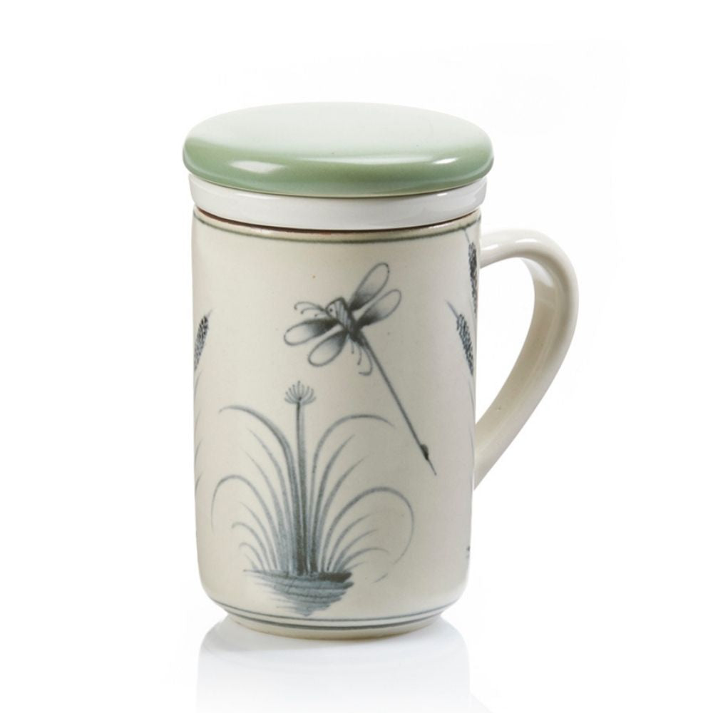 Vintage Dragon Fly Tea Mug with Infuser Cup