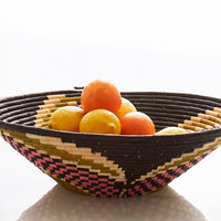 Colorful Bohemian Raffia Woven Fruit Bread Bowls Set