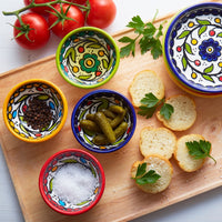 Ceramic Palestine Colorful Vine Dipping Bowl Set