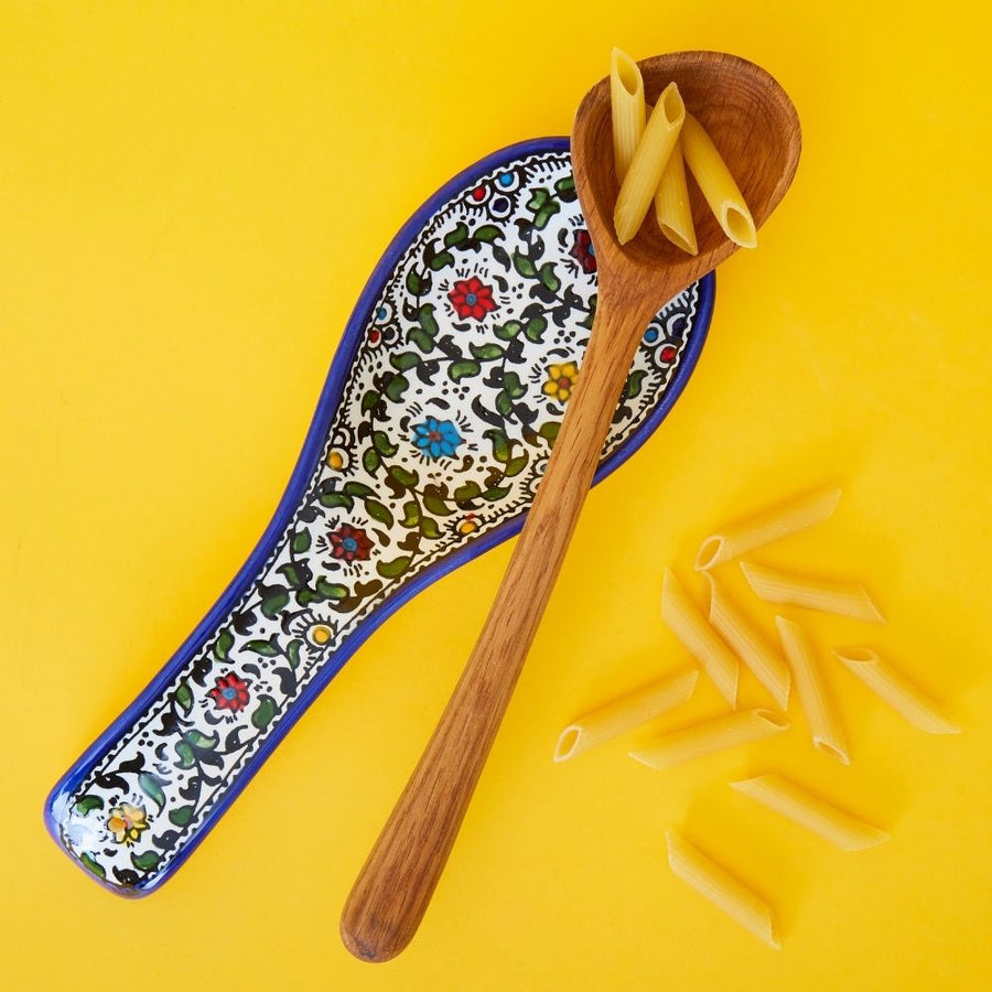 Ceramic Palestine Floral Spoon Rest